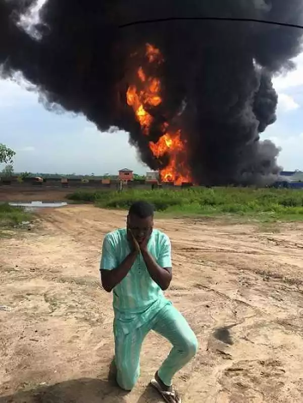 Photos: Man narrates how he survived tanker explosion on Lagos-Ibadan expressway